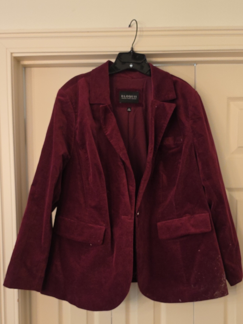 Eloquii Deep Burgundy Velvet Blazer